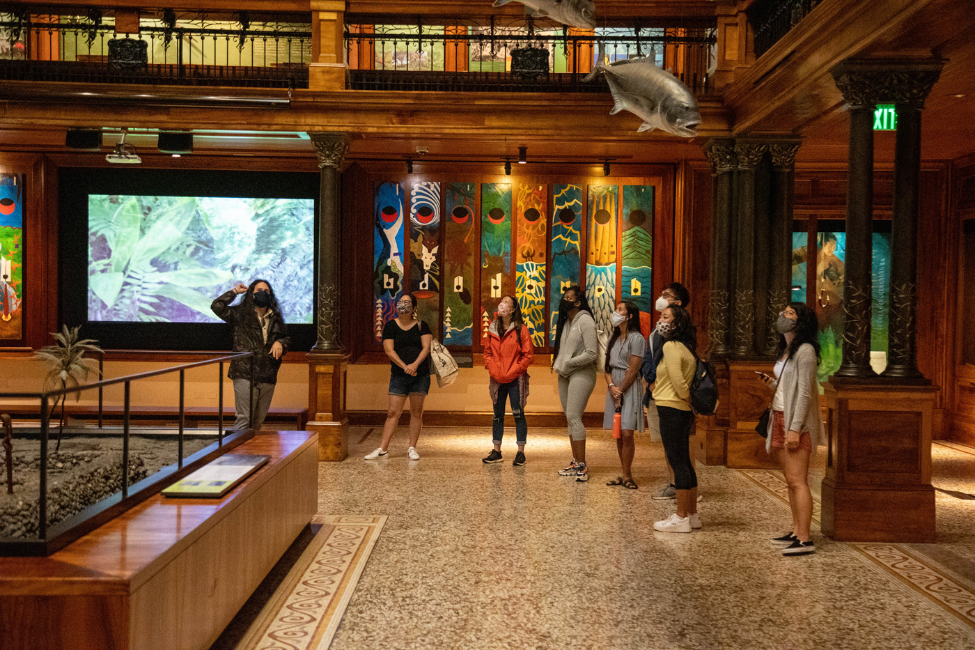 Cohort fellows tour Bishop Museum’s iconic Hawaiian Hall.